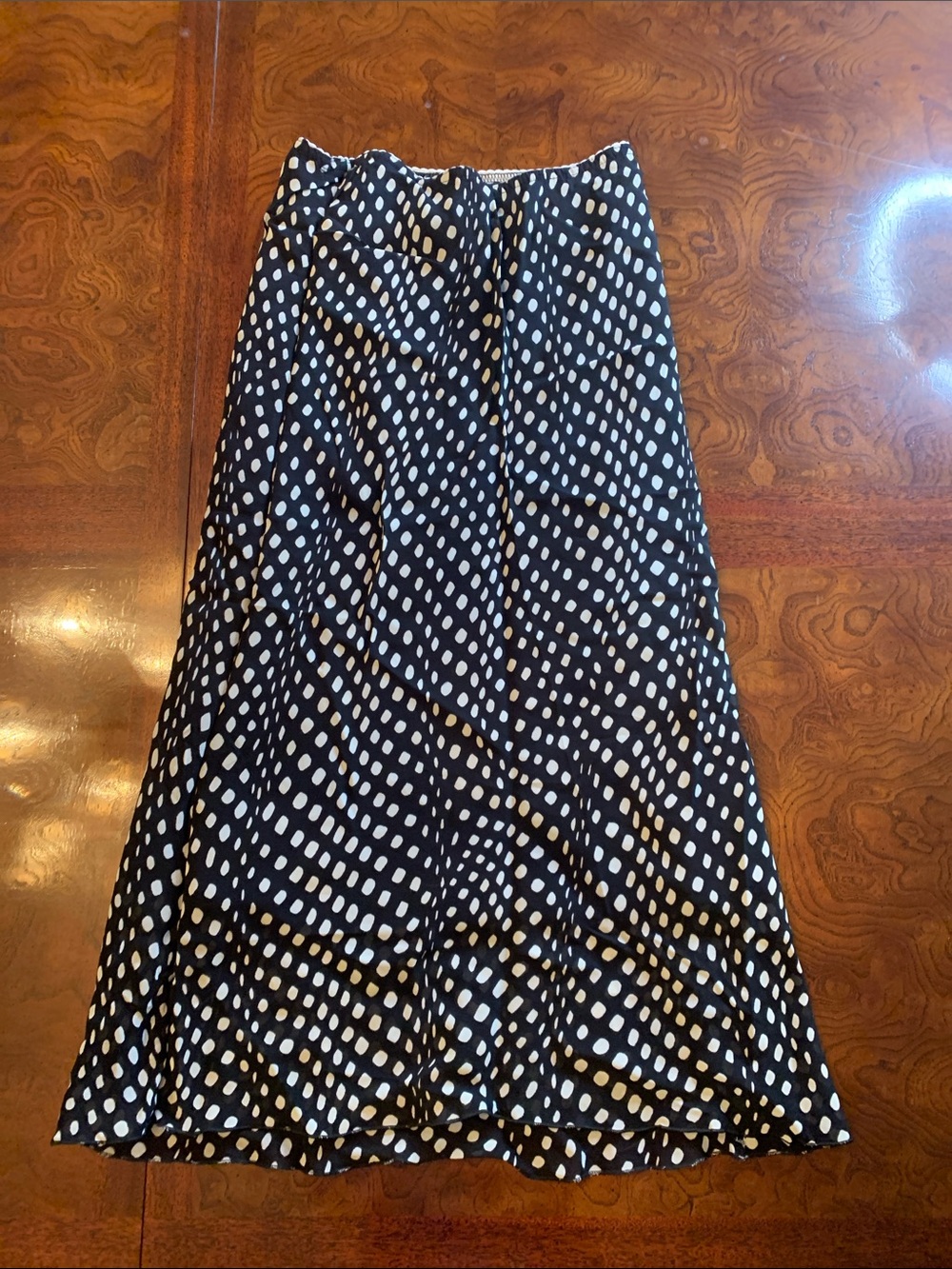 Morgan de Toi Black Maxi Skirt with White Polka Dots